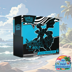 Pokemon TCG Black Bolt Elite Trainer Box, teal and black game box with character art