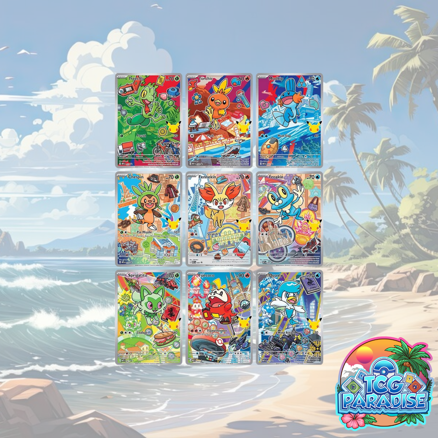 Pokémon TCG First Partner Illustration Collection with nine illustrated promo cards