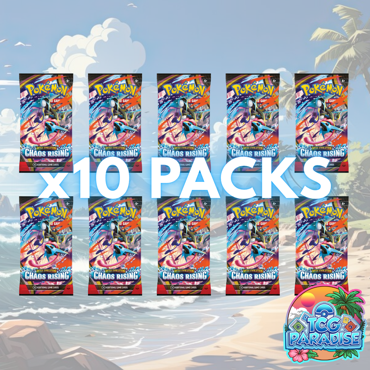 Pokemon TCG: 10x Chaos Rising Booster Packs