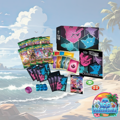 Pokemon TCG Evolving Skies Elite Trainer Box with cards, dice, and accessories