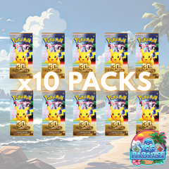 Pokemon TCG 30th Celebration booster packs, 10 pack bundle with Pikachu art